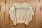 Vintage 1970s Knit Nordic Sweater Apres Ski