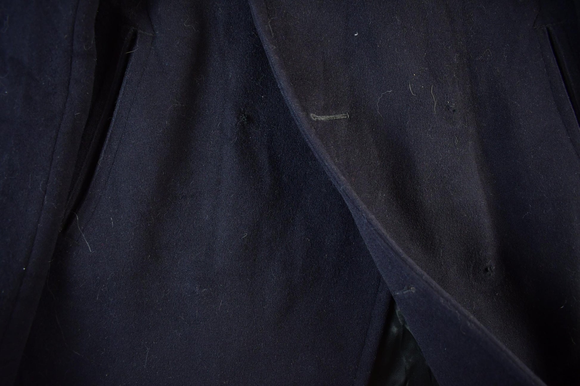 Vintage 1940s WW2-Cold War Ear Era Naval Wool Coat Men's Small