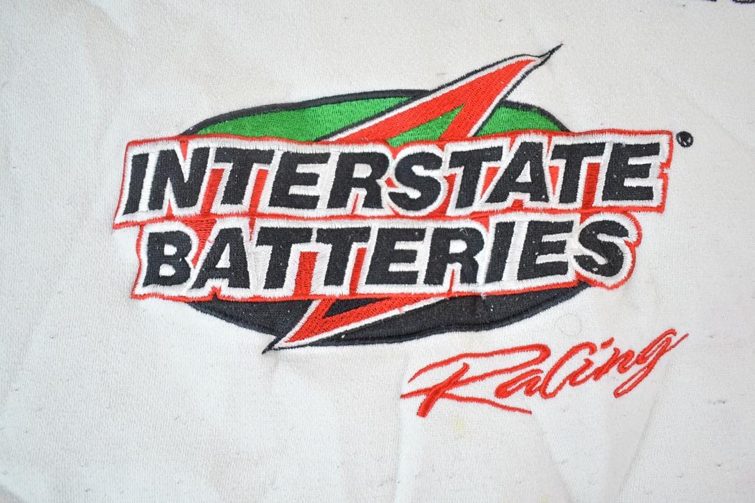 Vintage 1990s Nascar Interstate Batteries Racing Joe Gibbs 18 Crewneck Sweatshirt / 90s Crewneck / Made In USA / Streetwear / Embroidered