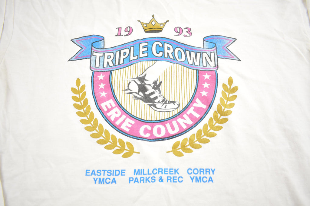 Vintage 1993 Triple Crown Erie County Souvenir Travel Crewneck Sweatshirt Made in USA