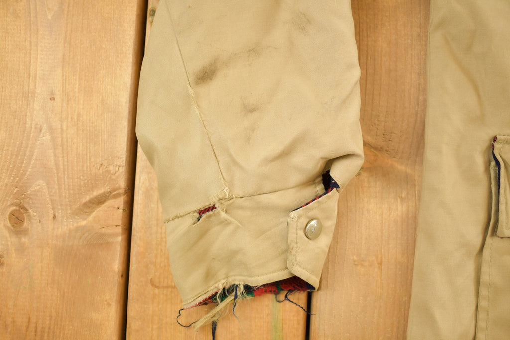 Vintage 1990s Plaid And Solid Beige Reversible Jacket