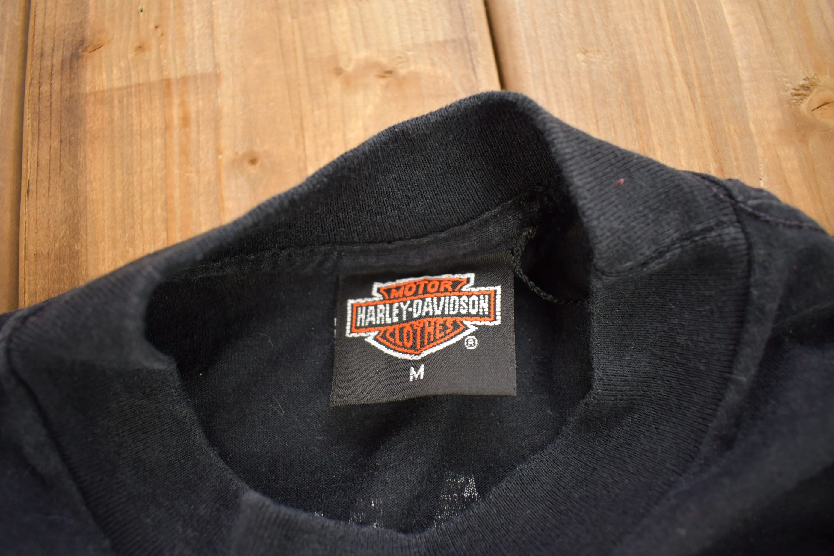 Vintage 1991 Harley Davidson 3D Emblem Spartanburg SC T-Shirt Single Stitch