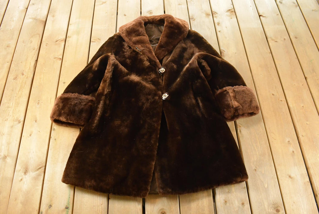 Vintage 1980s Mouton Fur Coat Adult Large