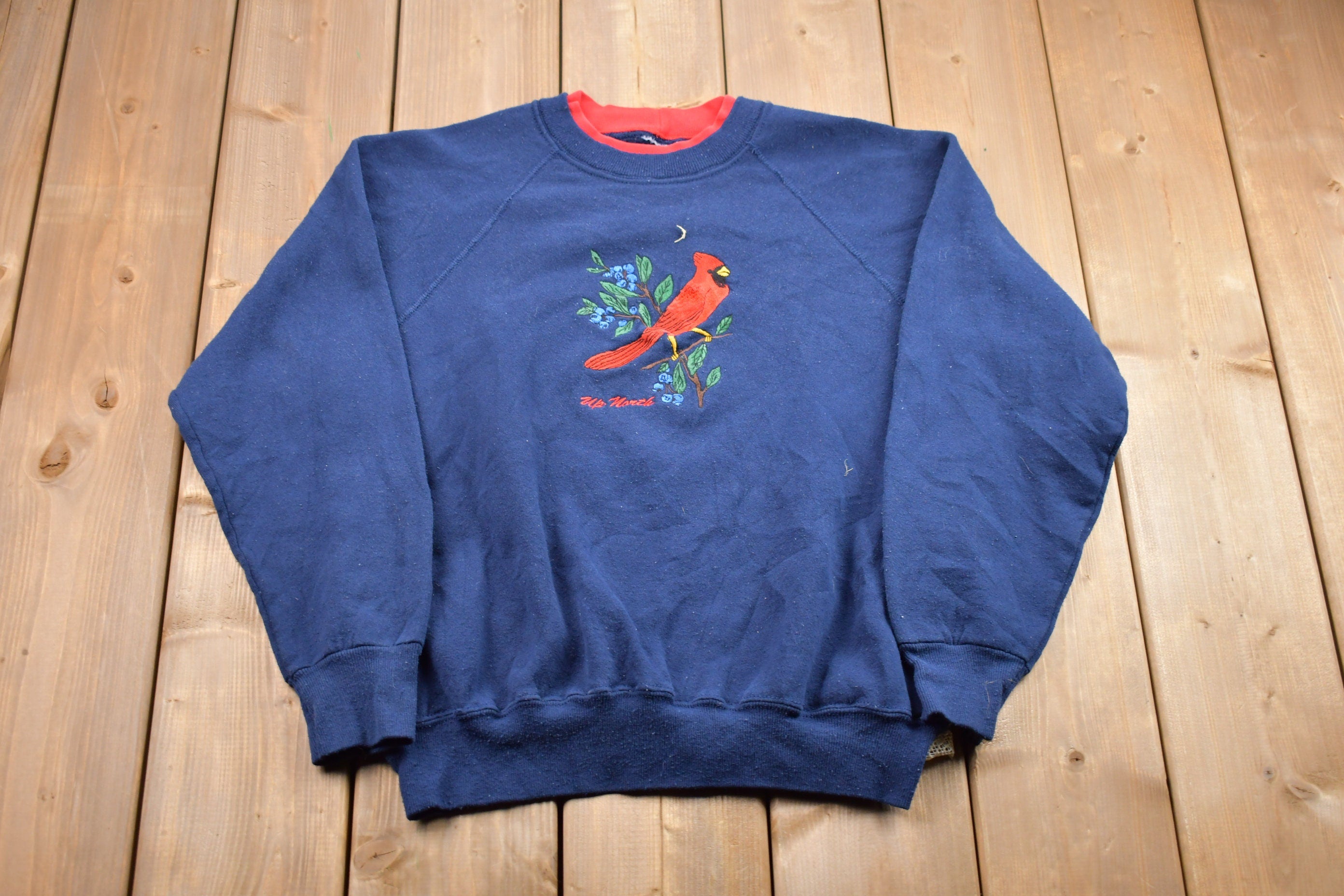 Vintage 1990s Up North Bird Embroidered Crewneck