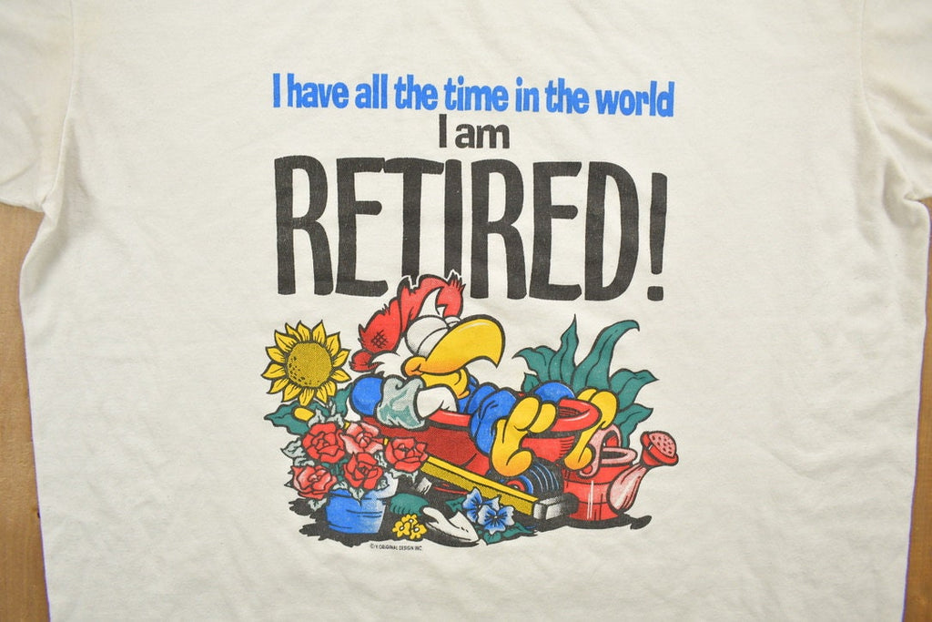 Vintage 1990s Funny Retirement Graphic T Shirt