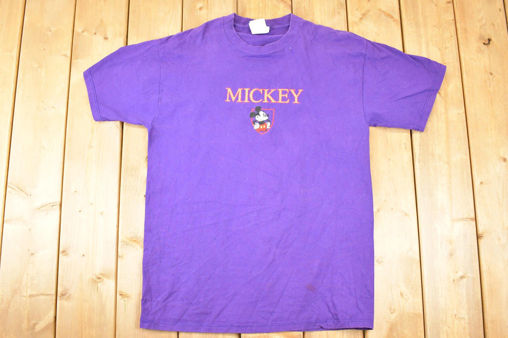 Vintage 1990s Mickey Mouse Embroidered Disney T-Shirt Men's L