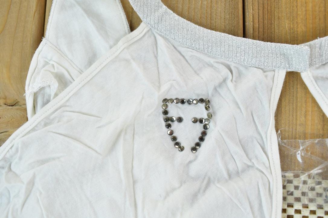 Women Vintage Vigoss Y2K Bodysuit T-Shirt Vigoss Grunge Skull Print