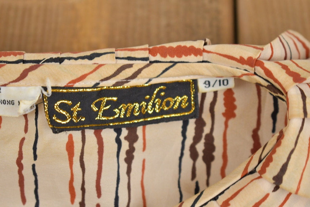 Vintage 1980s Ruffle Collar Button Up Shirt