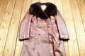 Vintage 1980s Mr Sabre Fur Collar Leather Trench Coat