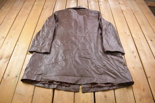 Vintage 1990s Jessica London Leather Jacket Button Up  Fall Outerwear  Leather Coat  Winter Outerwear  Streetwear Fashion