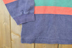 Vintage 1990s Gap Quarter Zip Mock Neck Striped Sweatshirt