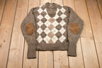 Vintage 1960s Elbow Patches Knitted Sweater