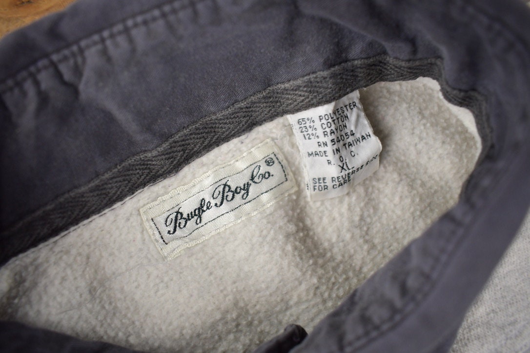 Vintage 1990s Bugle Boy Striped Rugby Style Sweatshirt Size XL