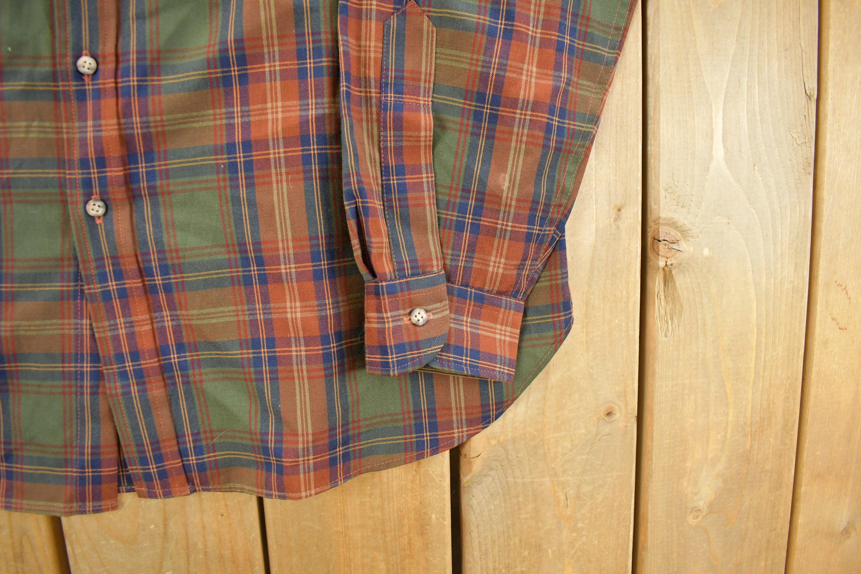 Vintage 1970s Pendleton Wool Flannel Button Up Shirt Men's XL