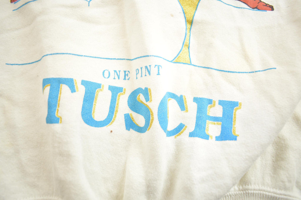 Vintage 1980s Tusch Beer Builds Better Bodies Cut off Crewneck Sweatshirt Made In USA