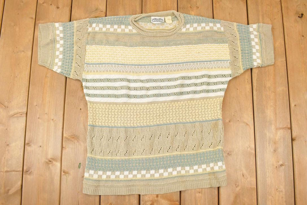 Vintage 1990s The Villager Knit Crewneck Shirt Womens L  90s Knitted Sweatshirt  Vintage Preppy Knits