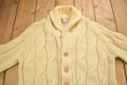 Vintage 1950s Redwood & Ross Cable Knit Cardigan Sweater
