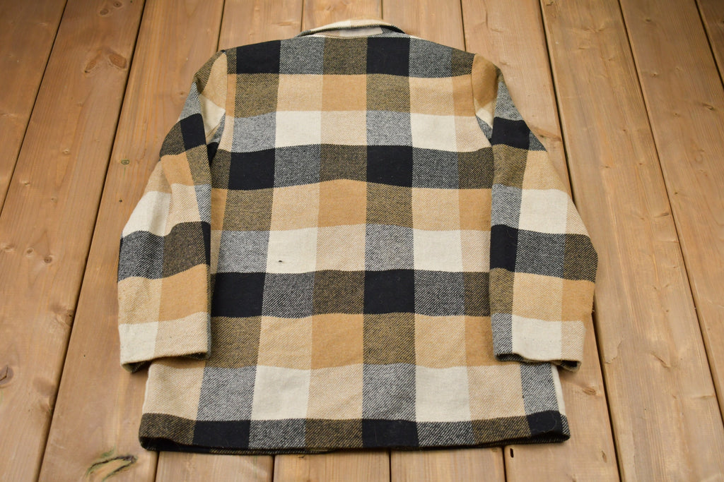 Vintage 1990s Tower Hill Collection Plaid Knitted Jacket