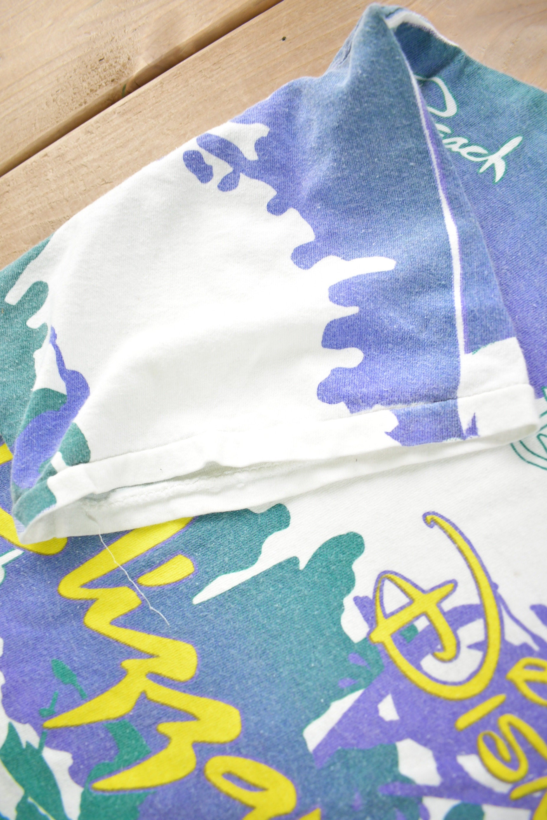Vintage 1990s Disney's Blizzard Beach All over Print Graphic Disney Designs T-Shirt Made In USA