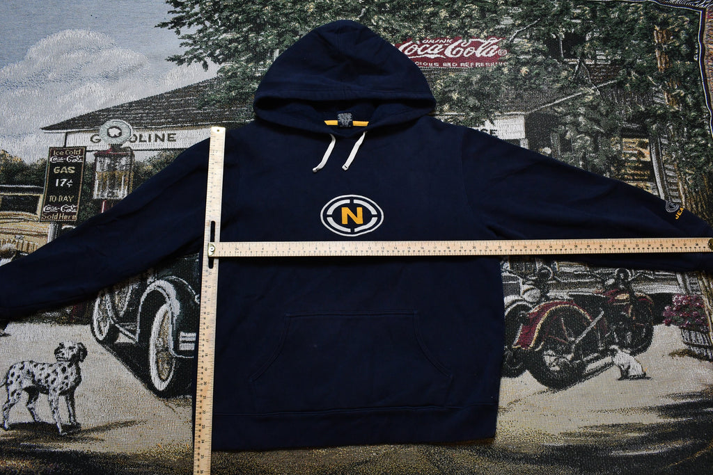 Vintage 1990s Nautica Jeans Co Embroidered Logo Hoodie / Nautical Brand Sweater / Athletic Pull Over / Athleisure / 90s Nautica Sailing