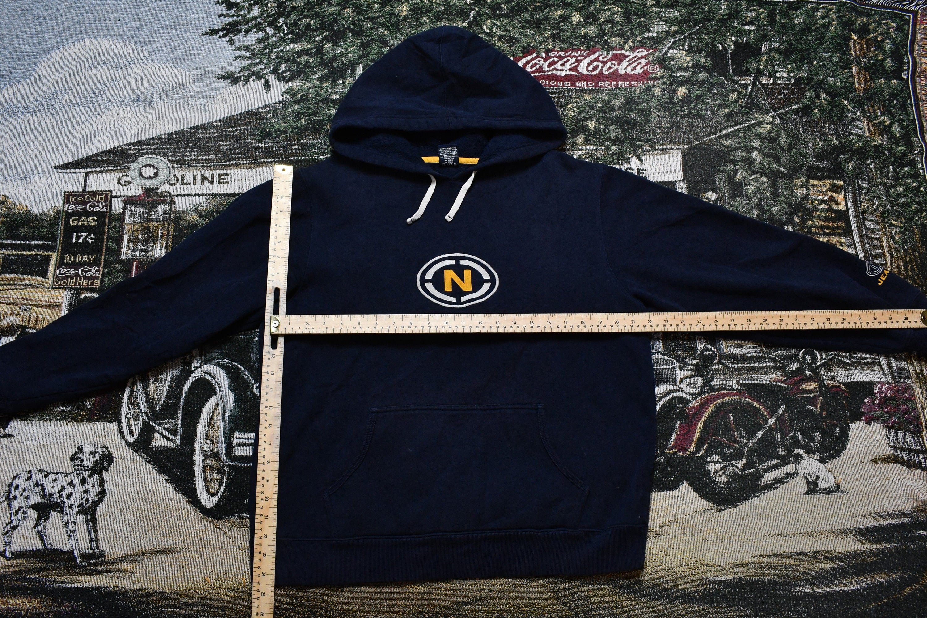 Vintage 1990s Nautica Jeans Co Embroidered Logo Hoodie / Nautical Brand Sweater / Athletic Pull Over / Athleisure / 90s Nautica Sailing