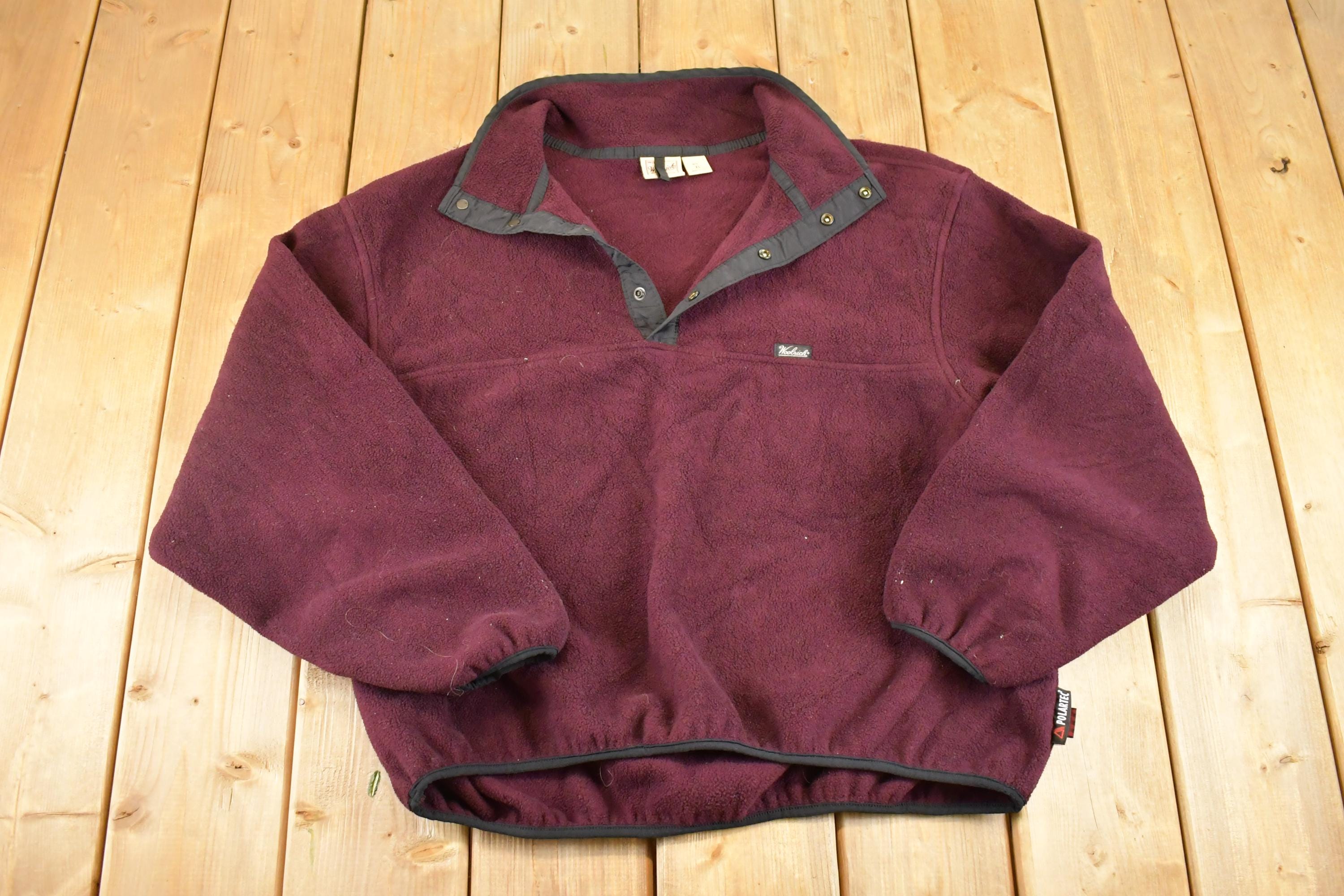 Vintage Y2K Woolrich Fleece Sweater Mens L / Outdoorsman / 2000s Sweater / Streetwear / Hiking / Fleece Zip up