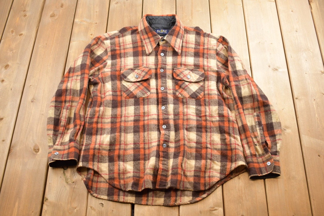 Vintage 1980's Royal Knight Plaid Button Up