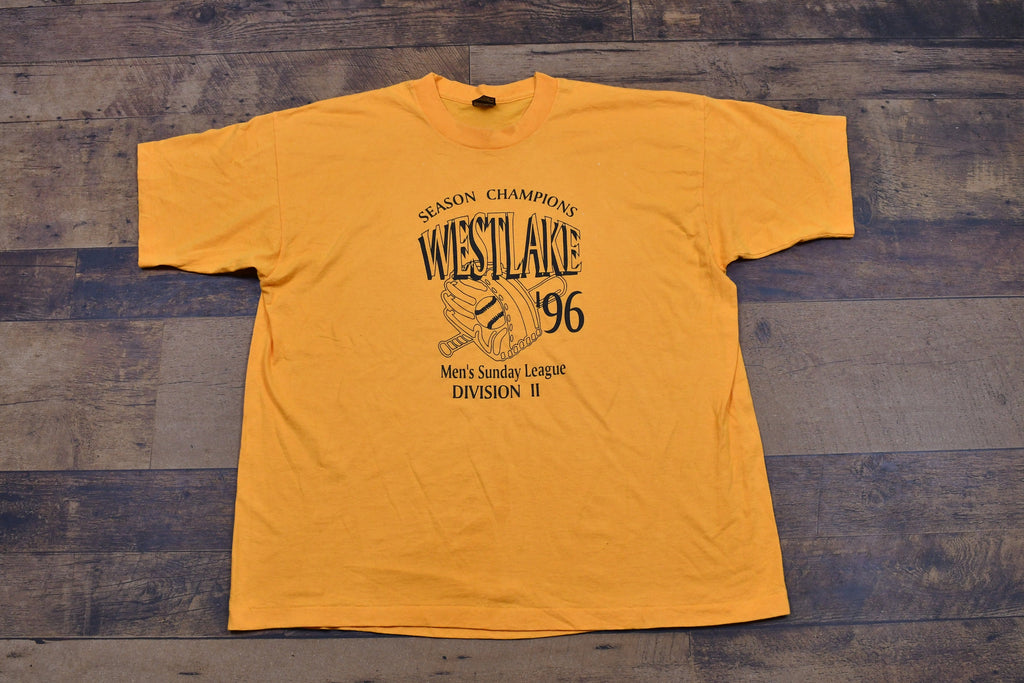 Vintage 1996 Westlake Baseball Season Champions Single Stitch T-Shirt