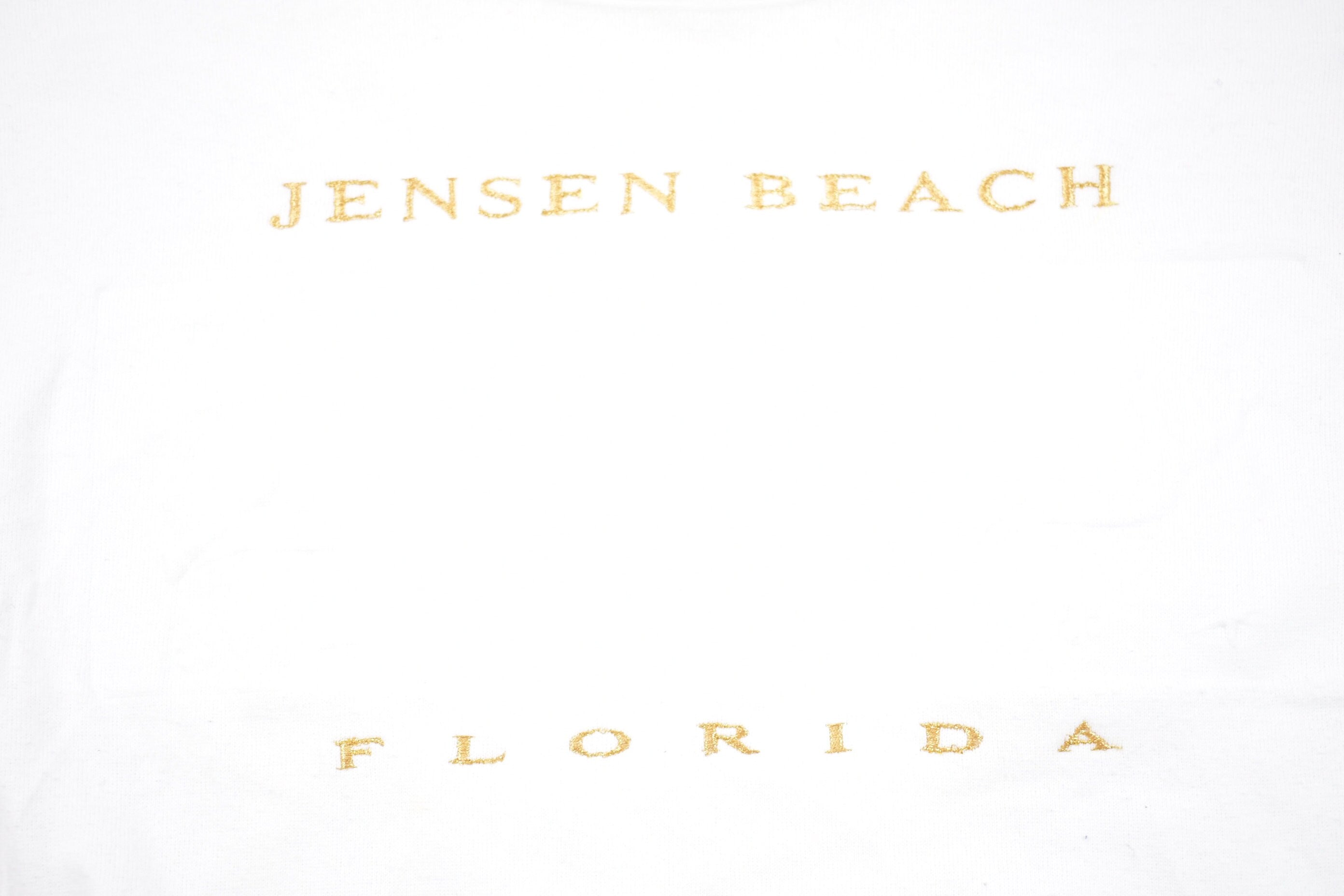 Vintage 1990 Jensen Beach Florida Embroidered Logo Crewneck Sweatshirt