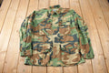 Vintage 1990s Military Woodland Camo Button Up Combat Jacket Size Medium Regular