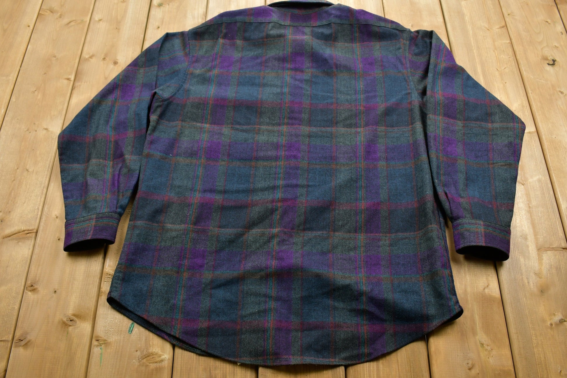 Vintage 1950s Pendleton Plaid Button Up Long Sleeve Shirt