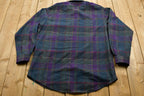 Vintage 1950s Pendleton Plaid Button Up Long Sleeve Shirt