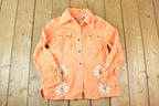 Vintage 1970s Maximum Floral Embroidered Button Up Shirt Womens M