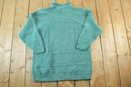 Vintage 1990s Hunt Club Cable Knit Abstract Pattern Crewneck Sweater
