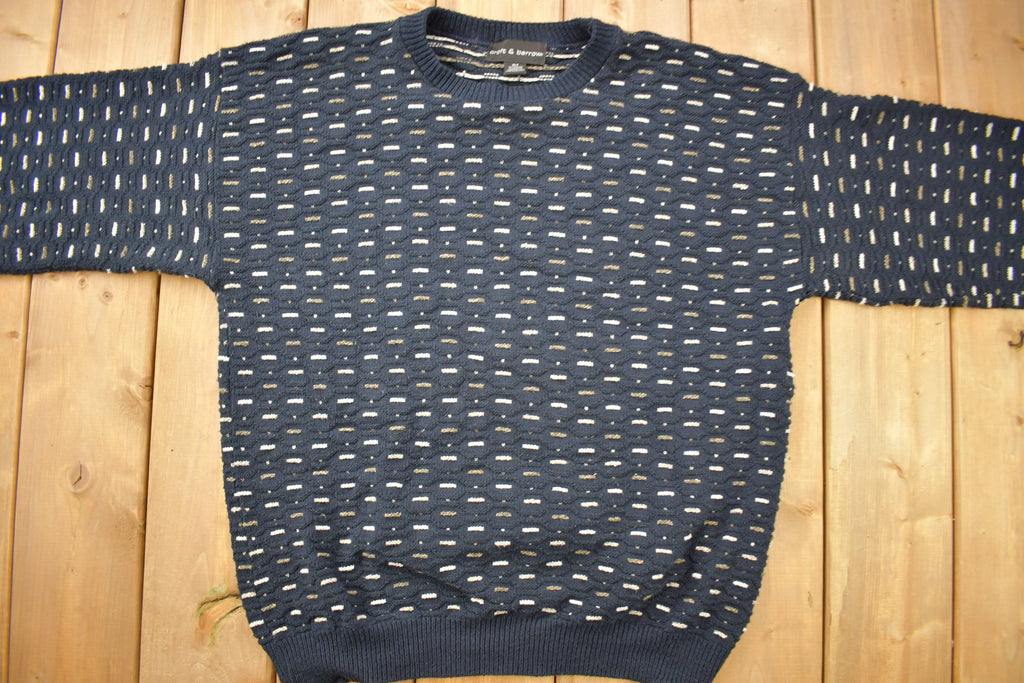 Vintage 1990s Croft & Barrow Patchwork Knitted Crewneck Sweater