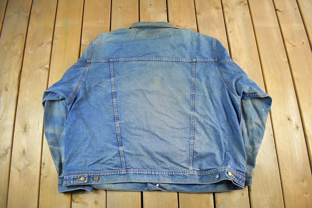 Vintage 1990s Wrangler Rugged Wear Denim Jean Trucker Jacket Men's 2XL