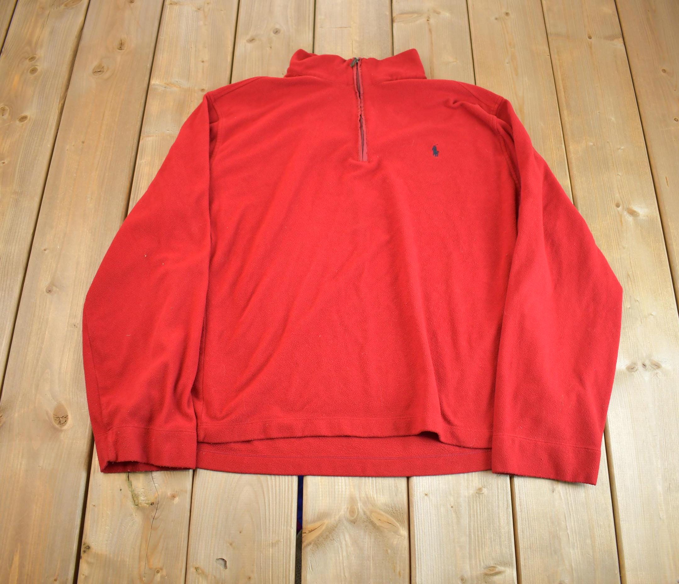 Vintage 1990s Polo Ralph Lauren Embroidered Fleece Sweater