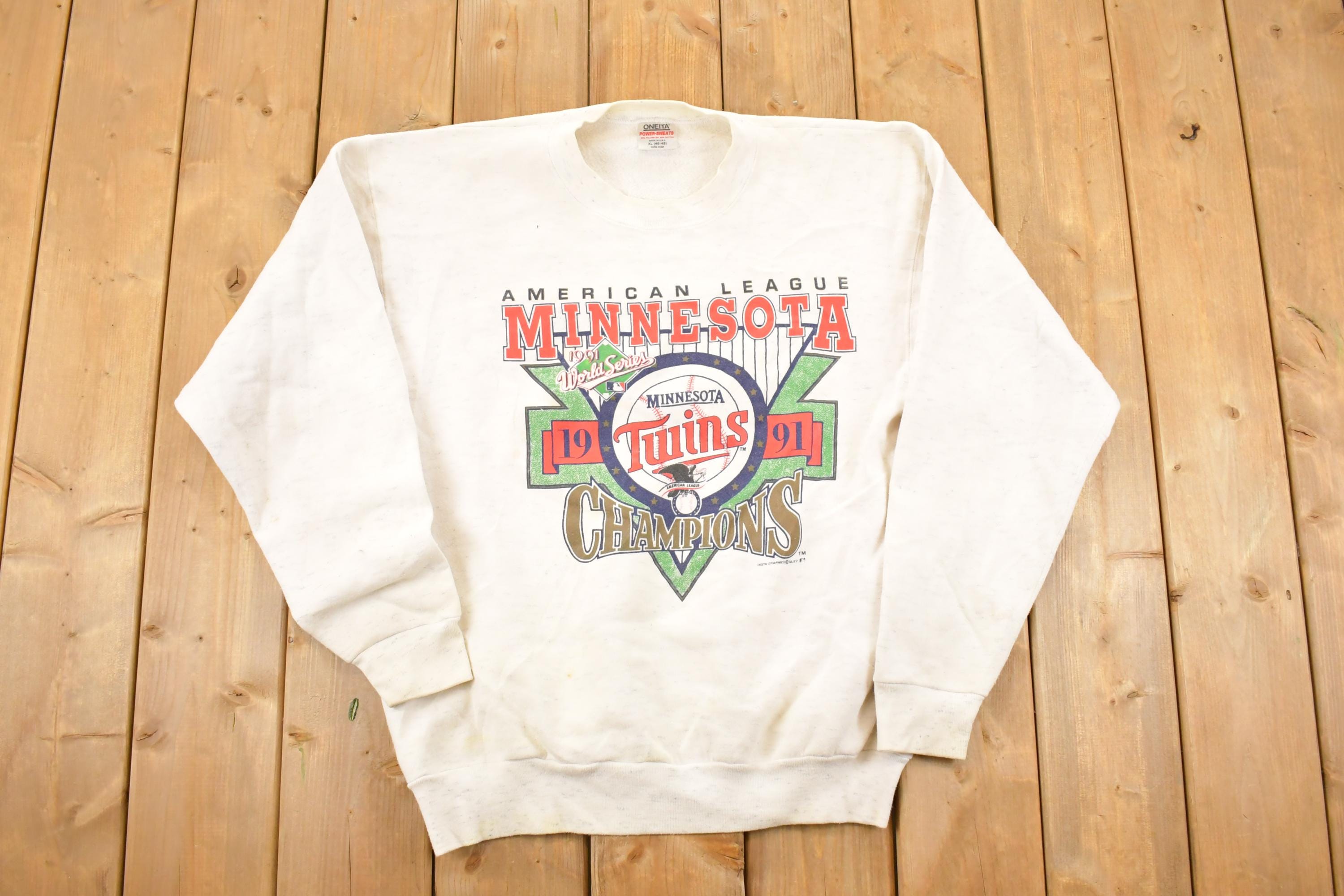 Vintage 1991 Minnesota Twins Champions MLB Crewneck Sweatshirt Men's L