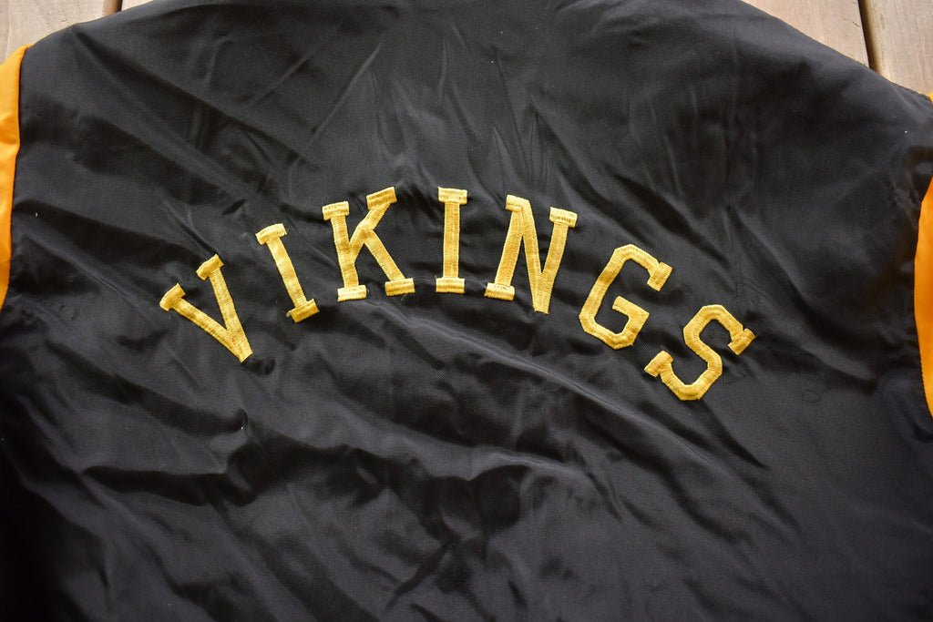 Vintage 1970 Embroidered Vikings Football Bomber Bomber Jacket