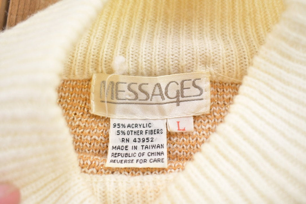 Vintage 1990s Messages Knitted Turtleneck Sweater