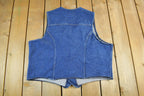 Vintage Wrangler Denim Vest Mens XL - 1990s Western Jean