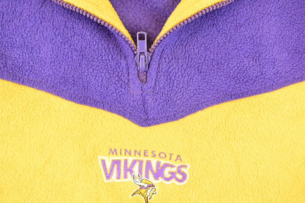 Vintage 1990s Minnesota Vikings NFL Quarter Zip Fleece Sweater Men's XL