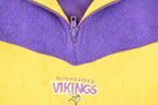 Vintage 1990s Minnesota Vikings NFL Quarter Zip Fleece Sweater Men's XL