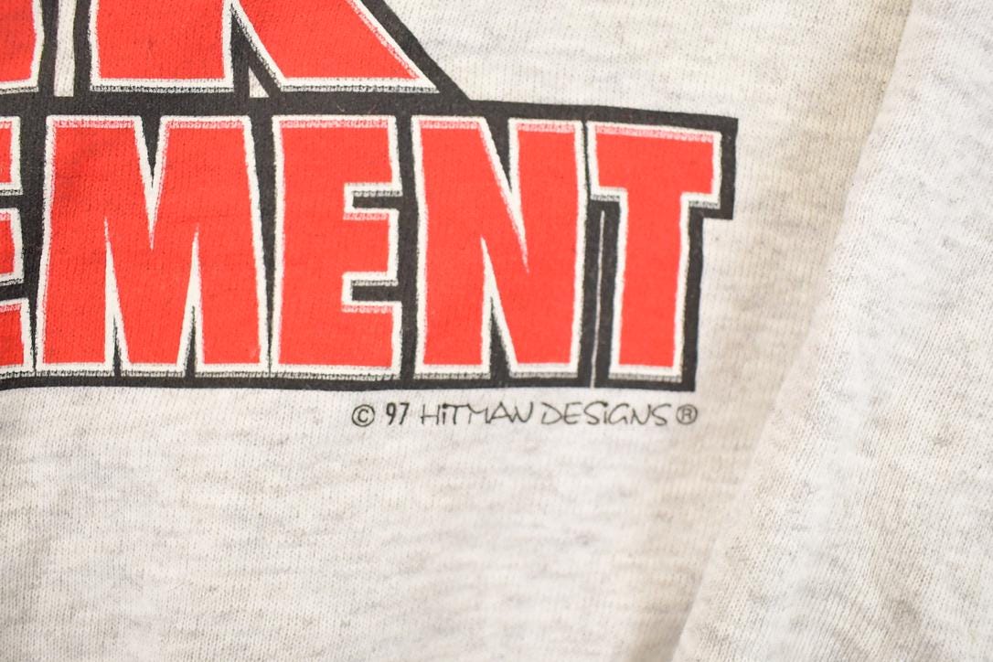 Vintage 1997 Not Going Bald Comedy Graphic Print Crewneck Sweatshirt Men's XL
