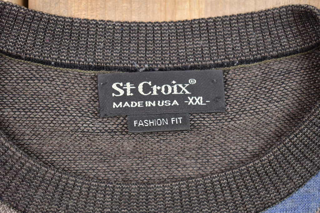 Vintage St. Croix Knitted Geometric Pattern Sweater