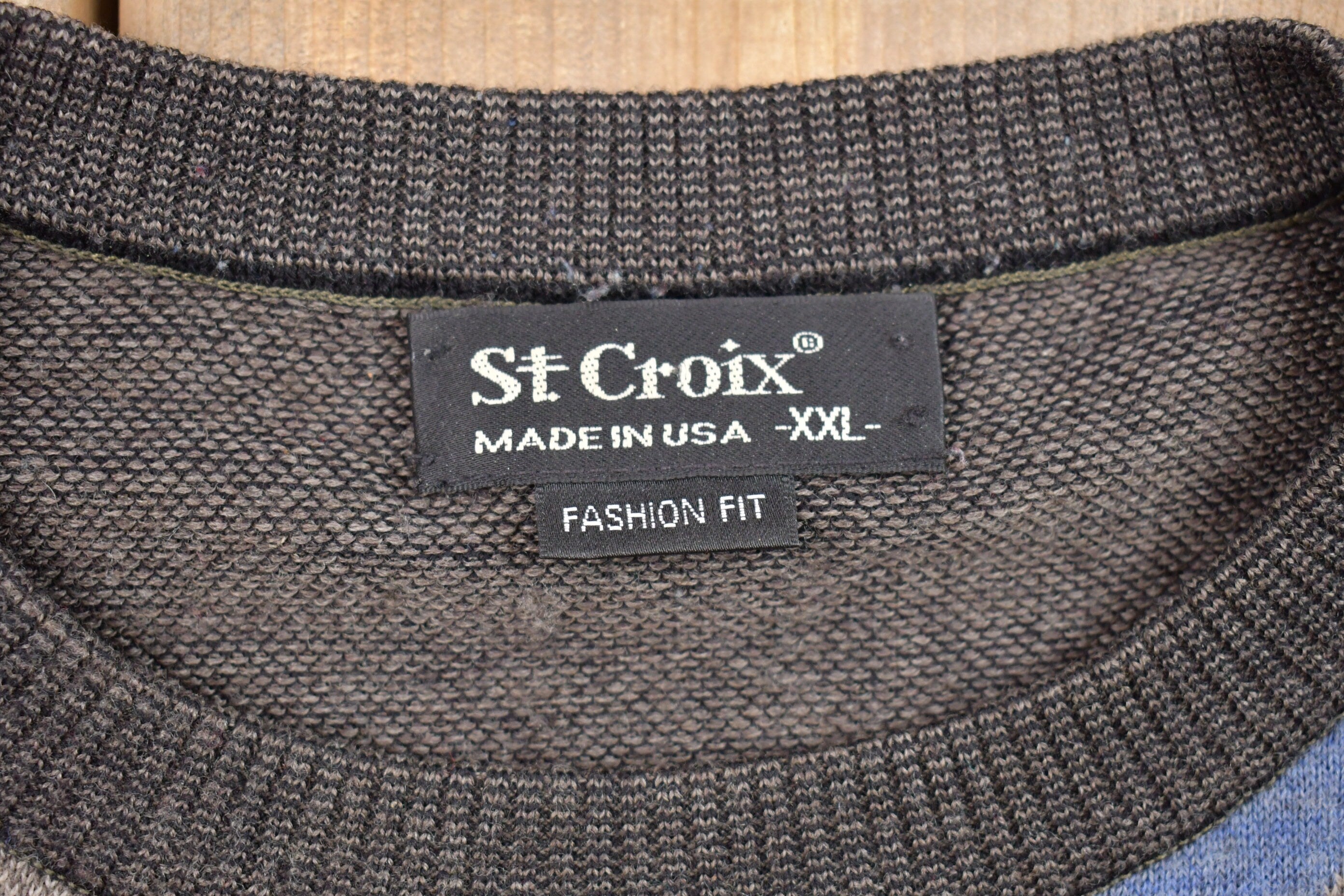 Vintage St. Croix Knitted Geometric Pattern Sweater