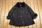 Vintage 1980s Career Suede Leather Coat