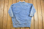 Vintage 1980s Club Sportif De Paris Sherpa Lined Long Denim Jacket
