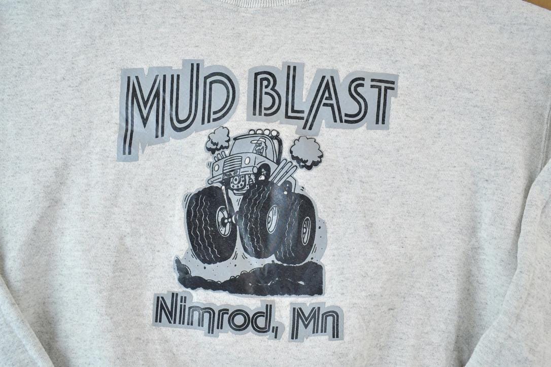 Vintage 1990s Mud Blast Nimrod Mn Crewneck Sweatshirt