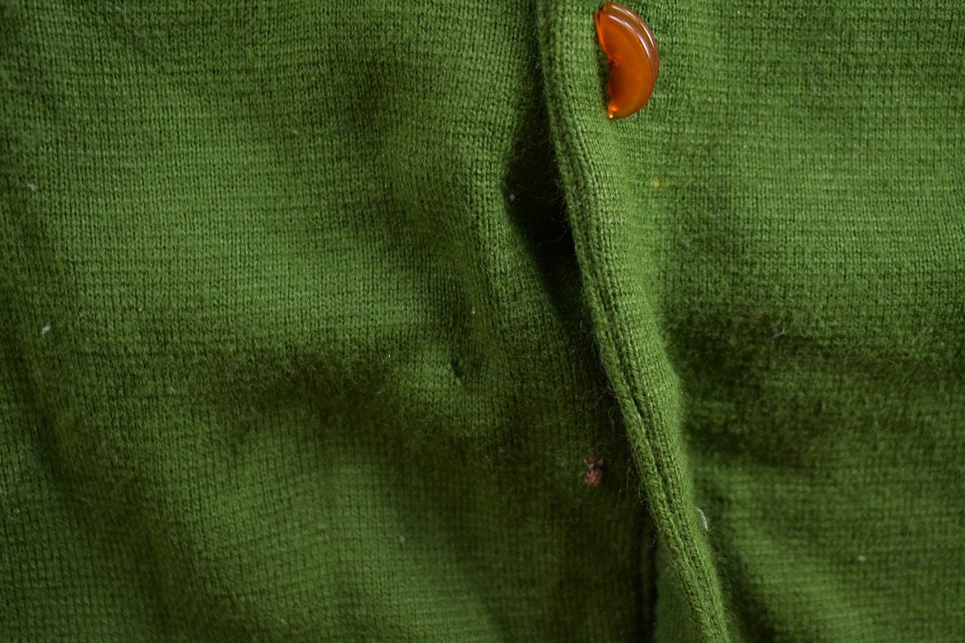Vintage 1990s Green Blank Cardigan Sweater